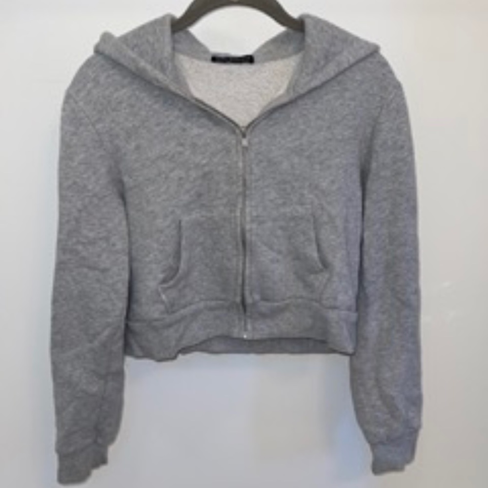 Brandy Melville cropped zip-up hoodie